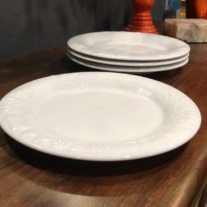 Gibson everyday China 4 plates embossed , raised fruit